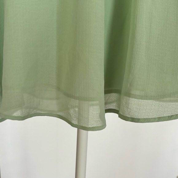 Torrid Chiffon Smocked Pintuck Flutter Short Sleeve Blouse Size Large Green - Picture 8 of 11